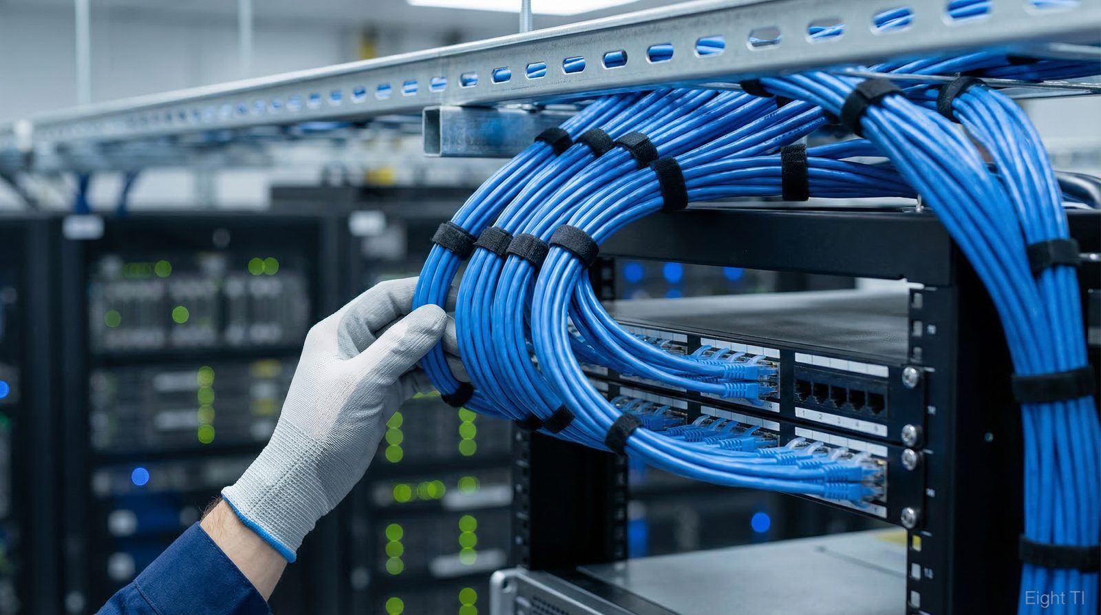 Cabeamento estruturado profissional com cabos de alta qualidade