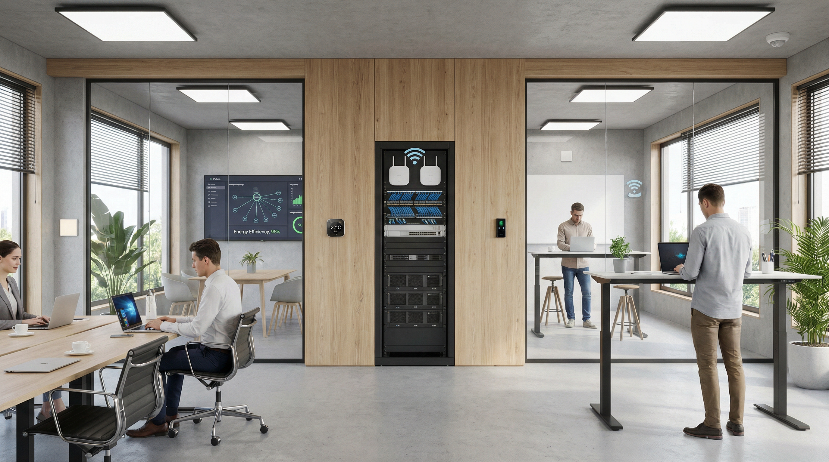 Infraestrutura de rede inteligente para escritórios modernos