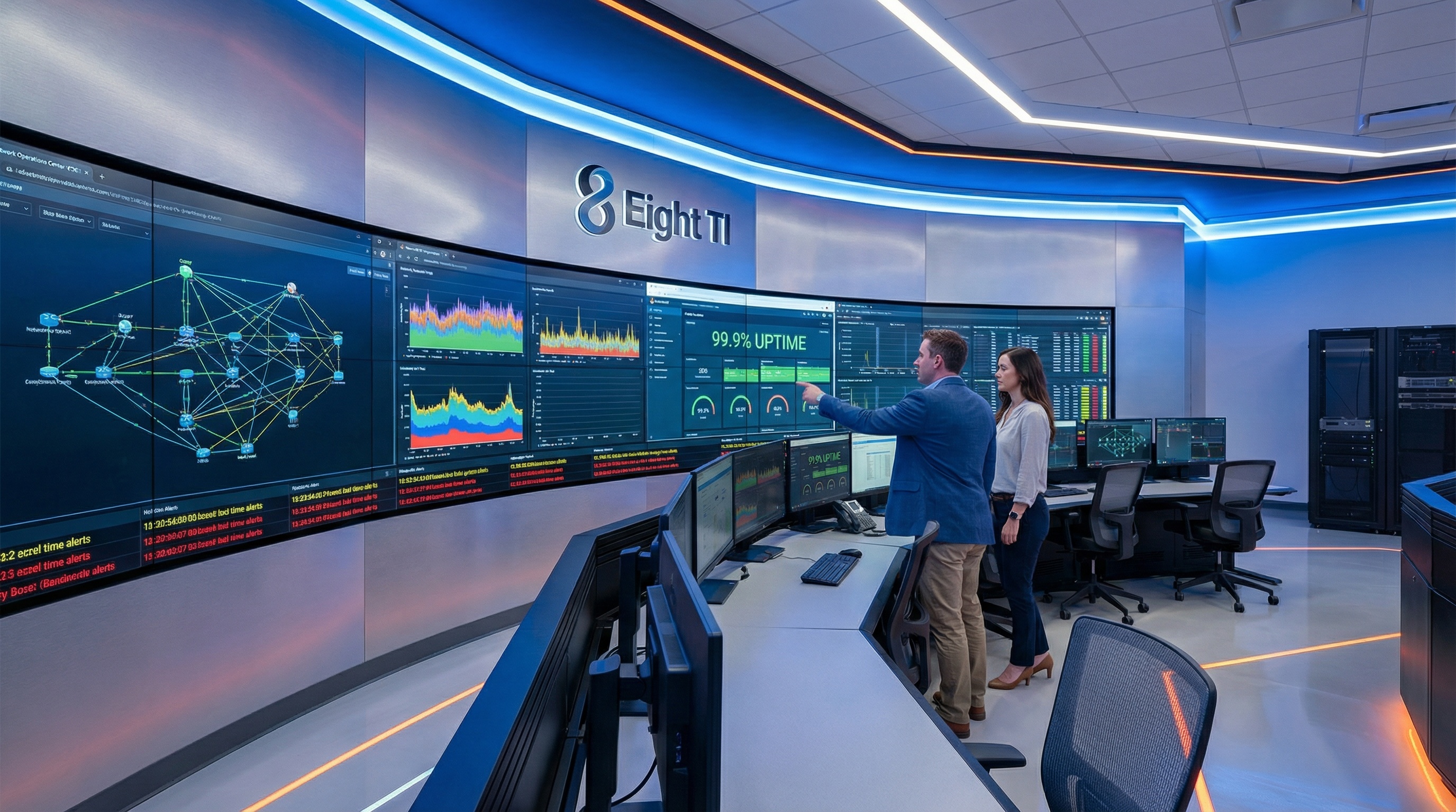 Central de monitoramento de rede da Eight TI